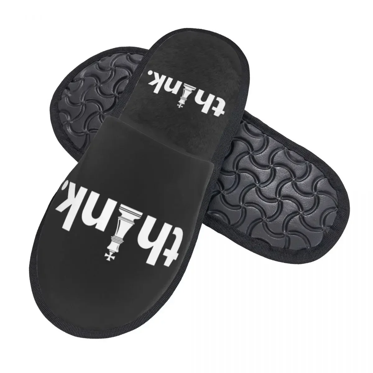 Funny Chess Think House Slippers Women Soft Memory Foam Game Slip On Hotel Slipper Shoes