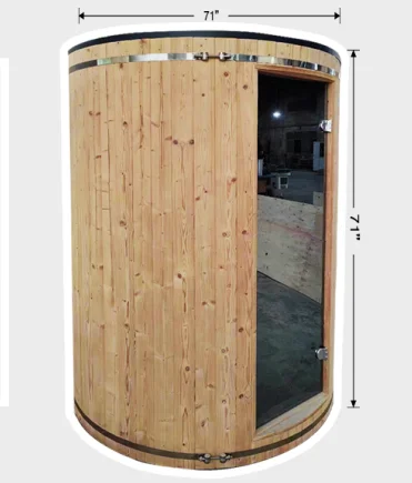 New Design Vertical Barrel Outdoor Sauna Room with Stove for 2-3 people to enjoy