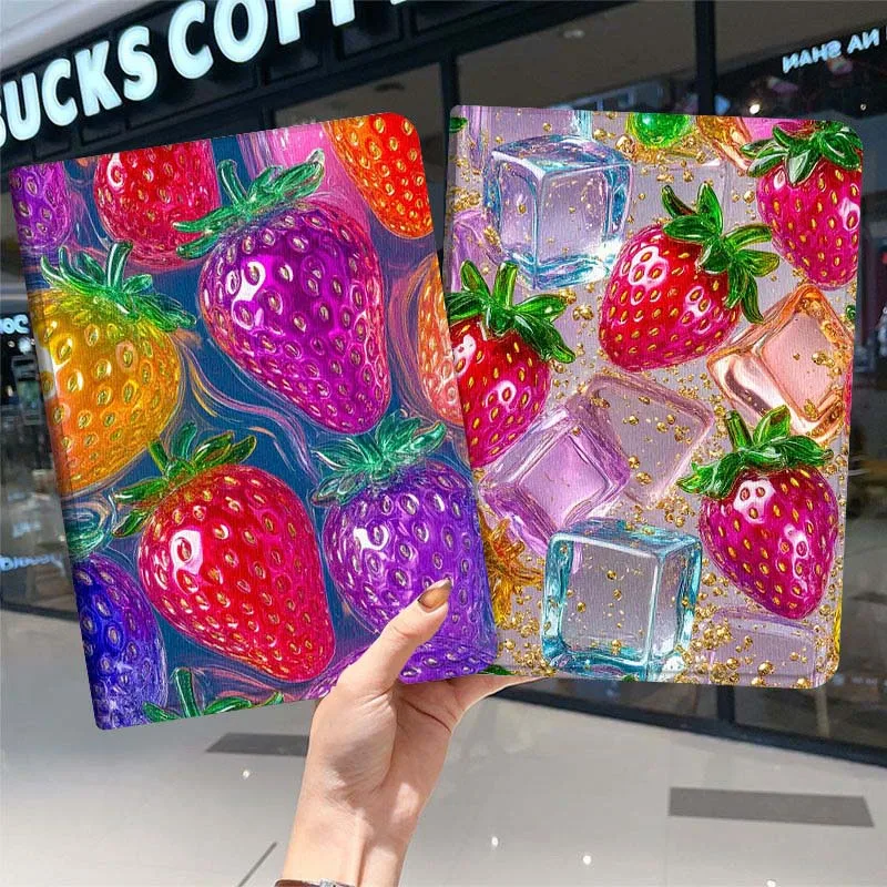 

Apple strawberry pattern Cover For iPad Pro Air Mini 1 2 3 4 5 6 7 7th 8th 9th 10th 11th 10.2 9.7 10.5 10.9 11 Tablet Case