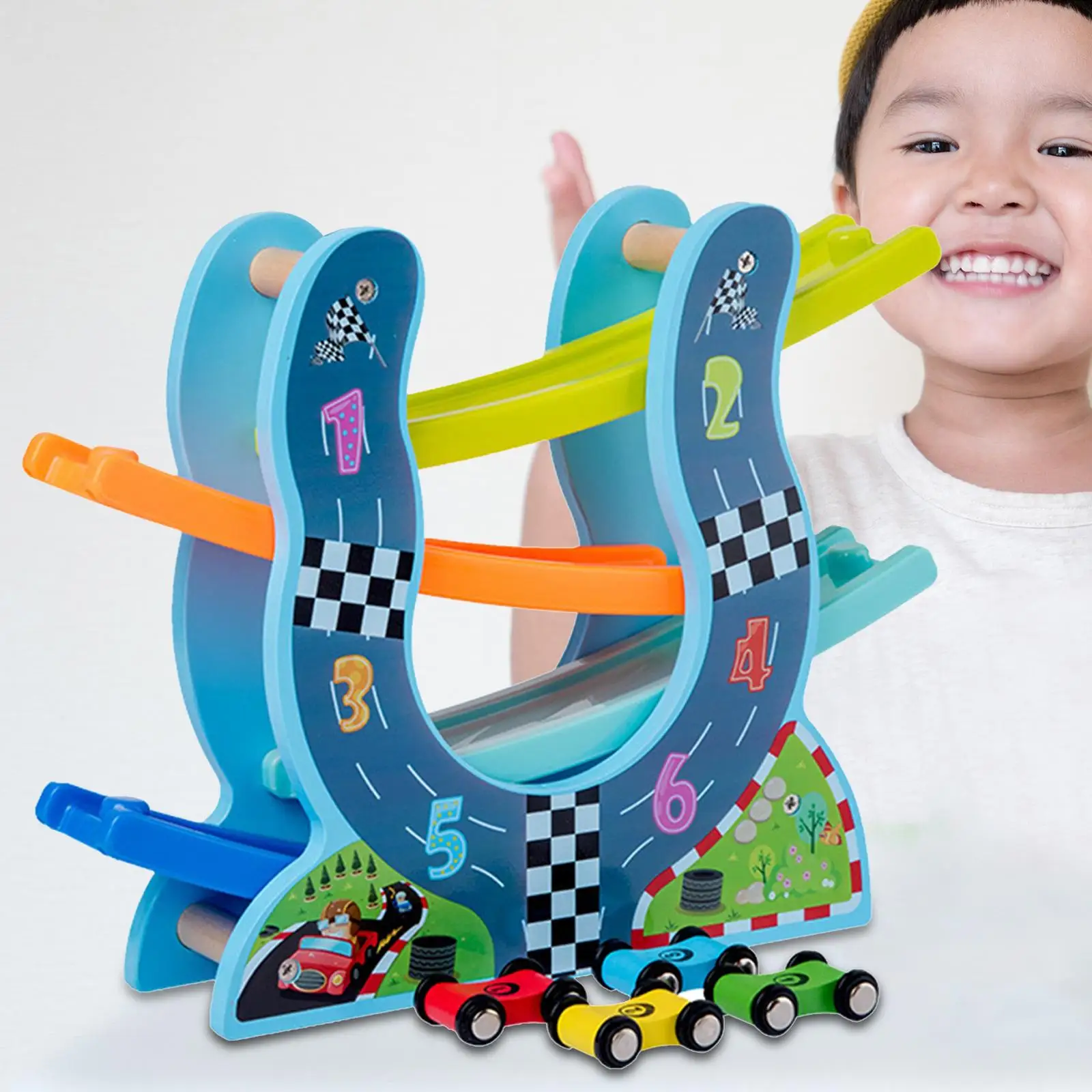 Race Track Toys with Cars Mini Cars Vehicle Playset for Children Boys and Girls 3 4 5 Years Old Kids