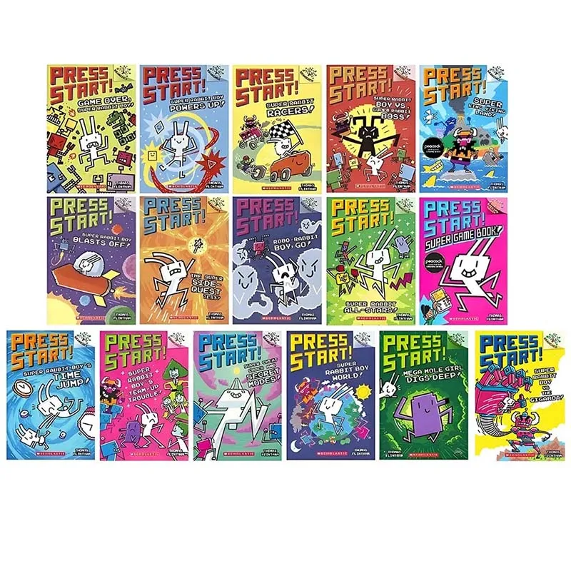 

16 Books Scholastic Branches Press Start! Set Include Super King Viking Land! Comic Book
