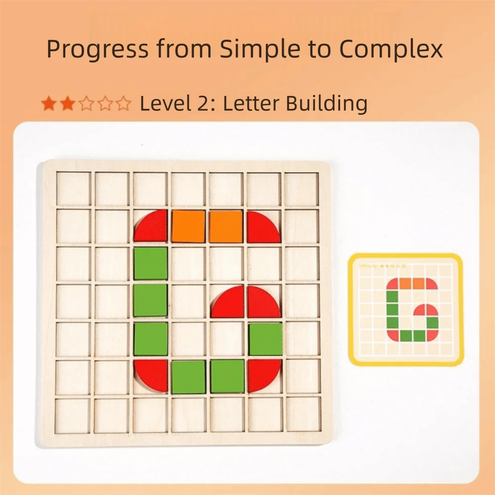 Puzzle Puzzle in legno Giocattolo Gioco sensoriale colorato Giocattolo educativo precoce Puzzle a forma geometrica per bambini dai 3 anni in su