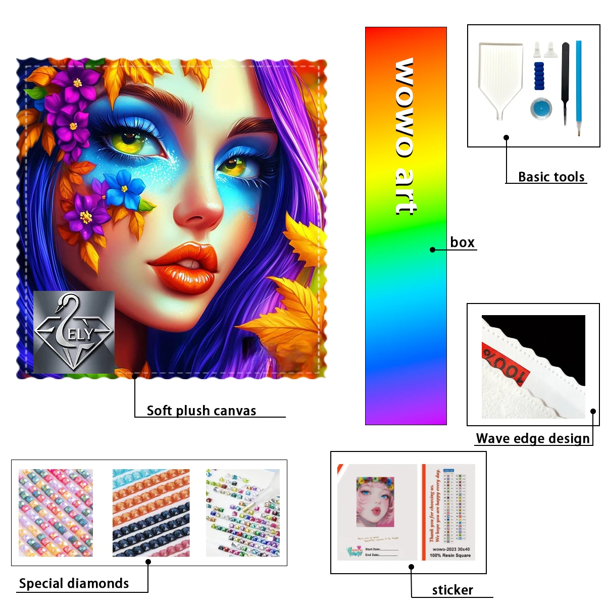 

【Ely_ Diamond Art】Girl with makeup Crystal AB Rhinestone FD Rhinestone Perfect Resin Diamond