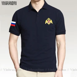 Army Russian Federation Russia RUS RU Short sleeve New Brand Polo Shirt Men High Quantity Solid Business Casual Mens Clothing