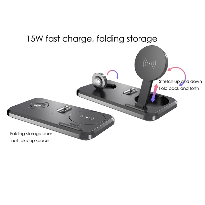 Portable 3 in 1 Charging Station for Apple Products Foldable Charger Stand for IWatch6/SE/5/4/3/2/1 for AirPods Pro/2/1