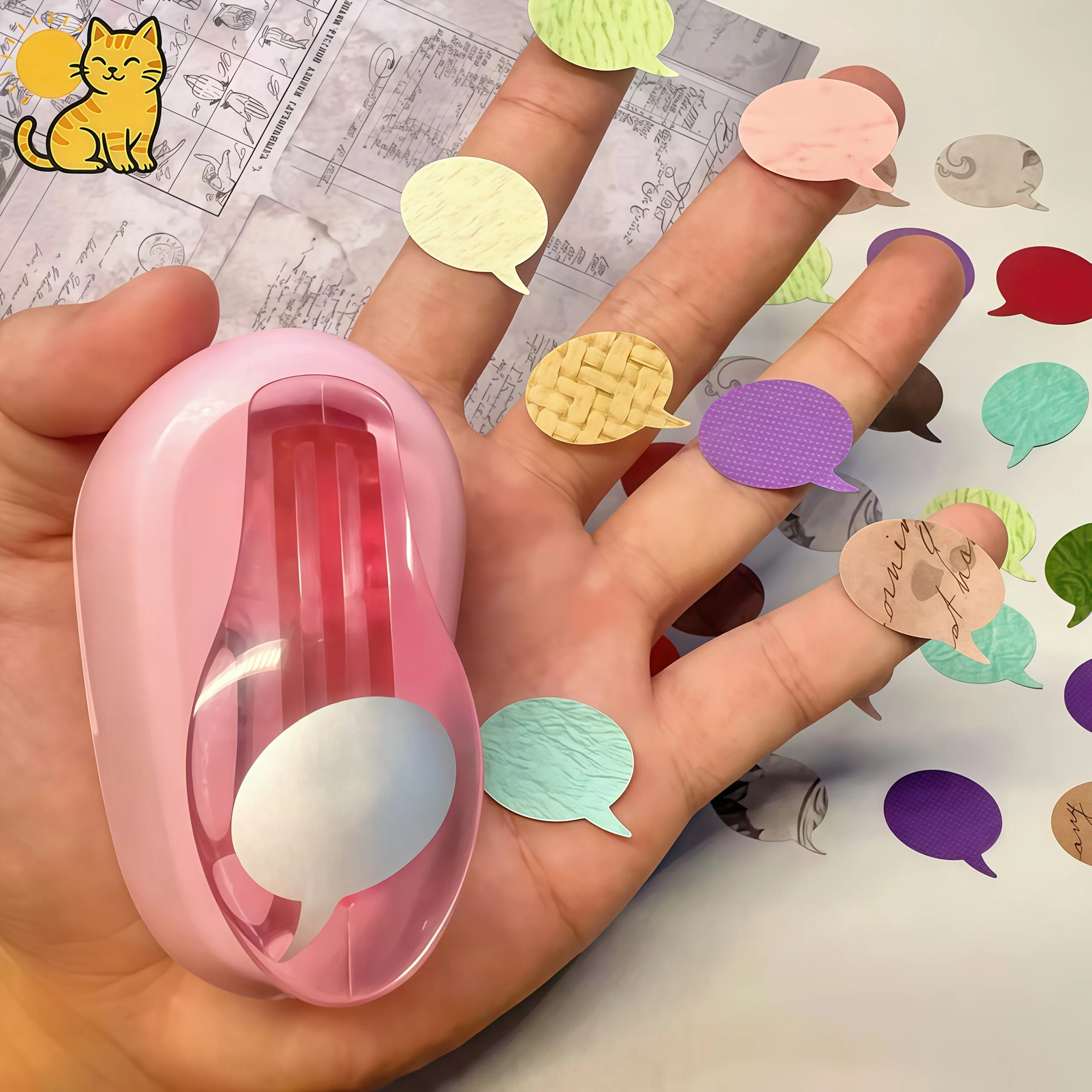 DIY Hand Press Embossing Tool, Stamp Shaped Paper Punch，Easy to Use Paper Embosser for Crafts, Card Decoration and Scrapbooking
