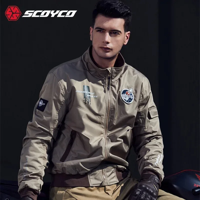 SCOYCO Riding Suit Winter Thickened Warm Detachable Anti-fall Protective Gear Racing Suit Men's Pilot Jacket Motorcycle Suit