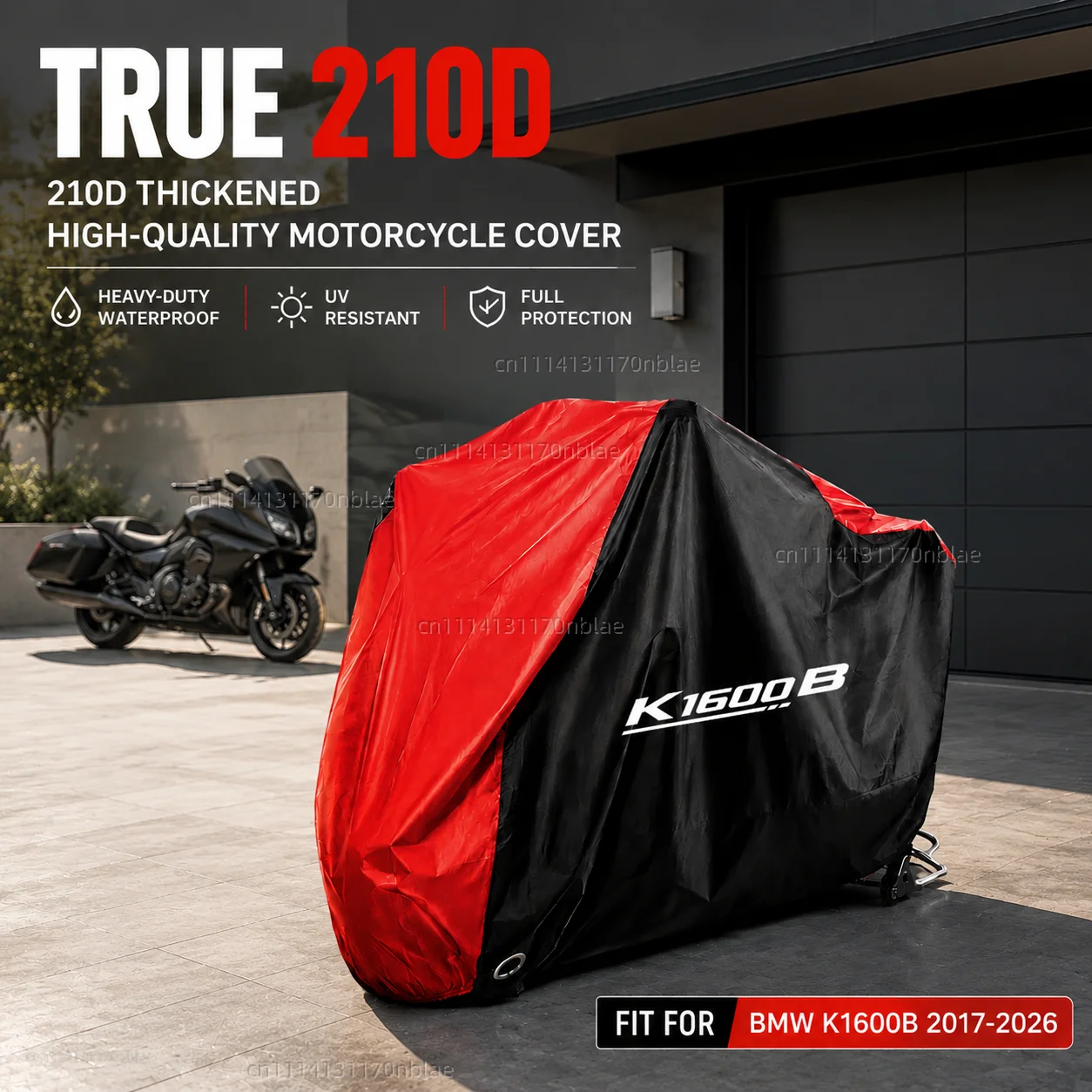 For BMW K1600B 2017-2026 210D Motorcycle Cover Waterproof Oxford Fabric All Season Dustproof UV Protection Moto Rain Cover