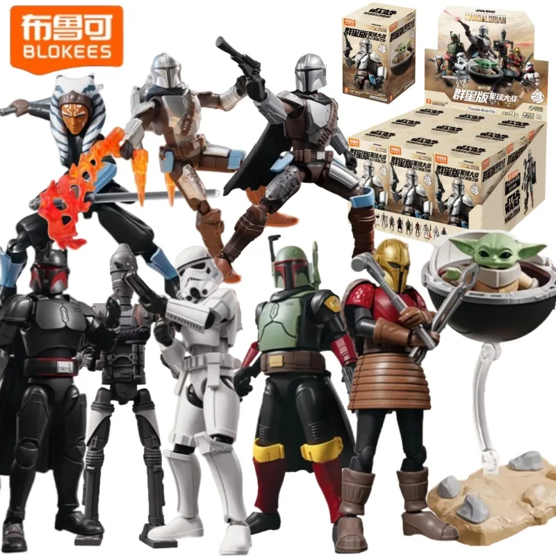 

Новые Blokees Звездные войны Мандалорец Грог Дин Джарин Игрушка в сборе Подвижная модель Коллекционное украшение Подарок на день рождения