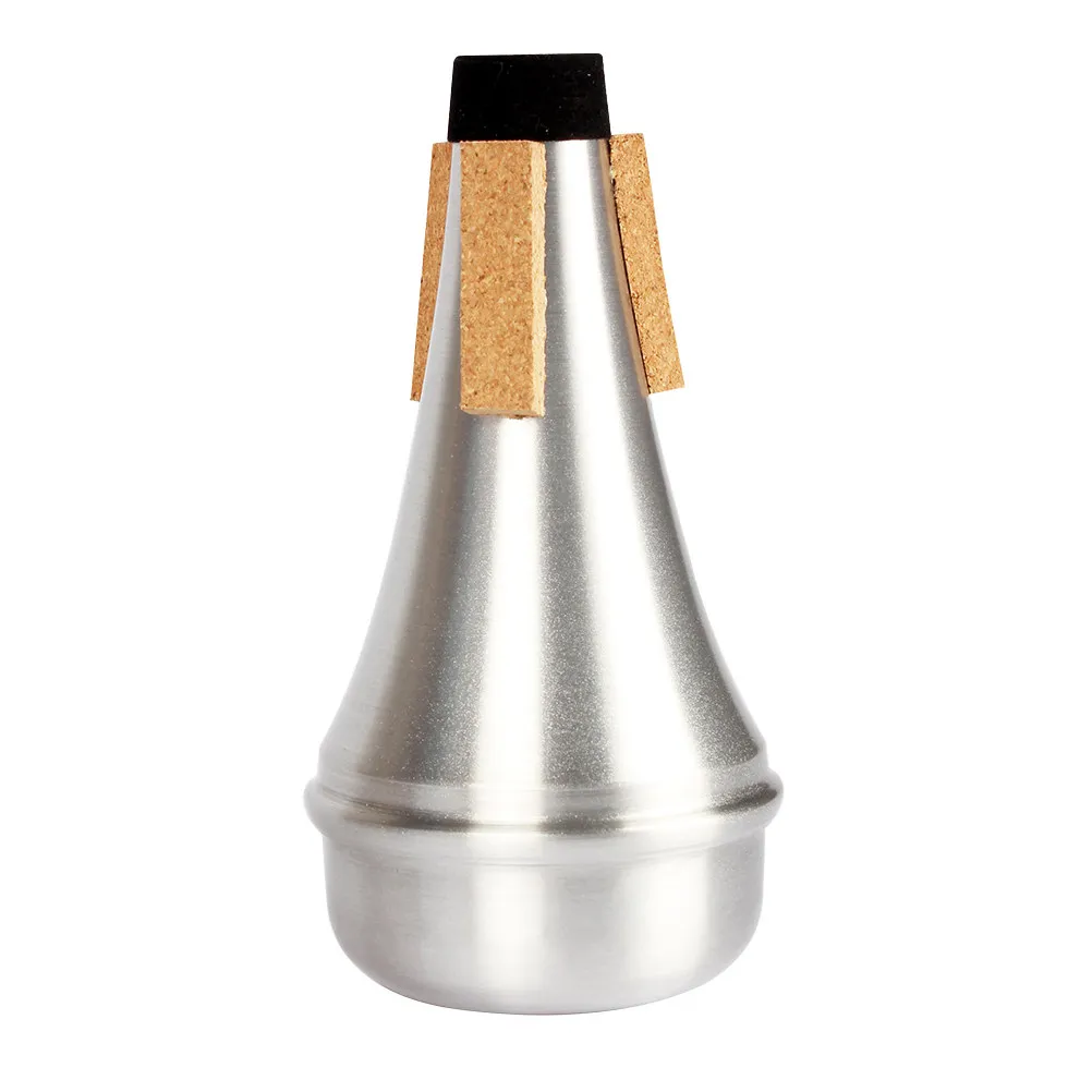 Silenciador de trompeta recto de aluminio para práctica de instrumentos de jazz, silenciador para principiantes, silenciador de trompeta para instrumentos de viento de latón