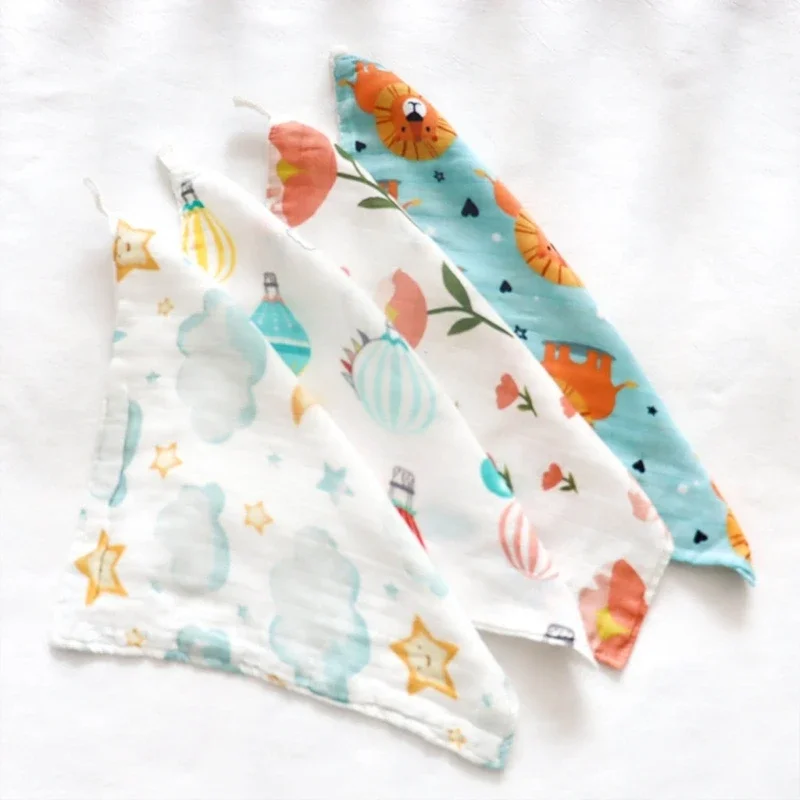 1Pc Baby Facecloth Cotton Burp Cloth Square Muslin Towel for Infant Baby Sweat Wipe Cloth High Absorbent Soft Handkerchief