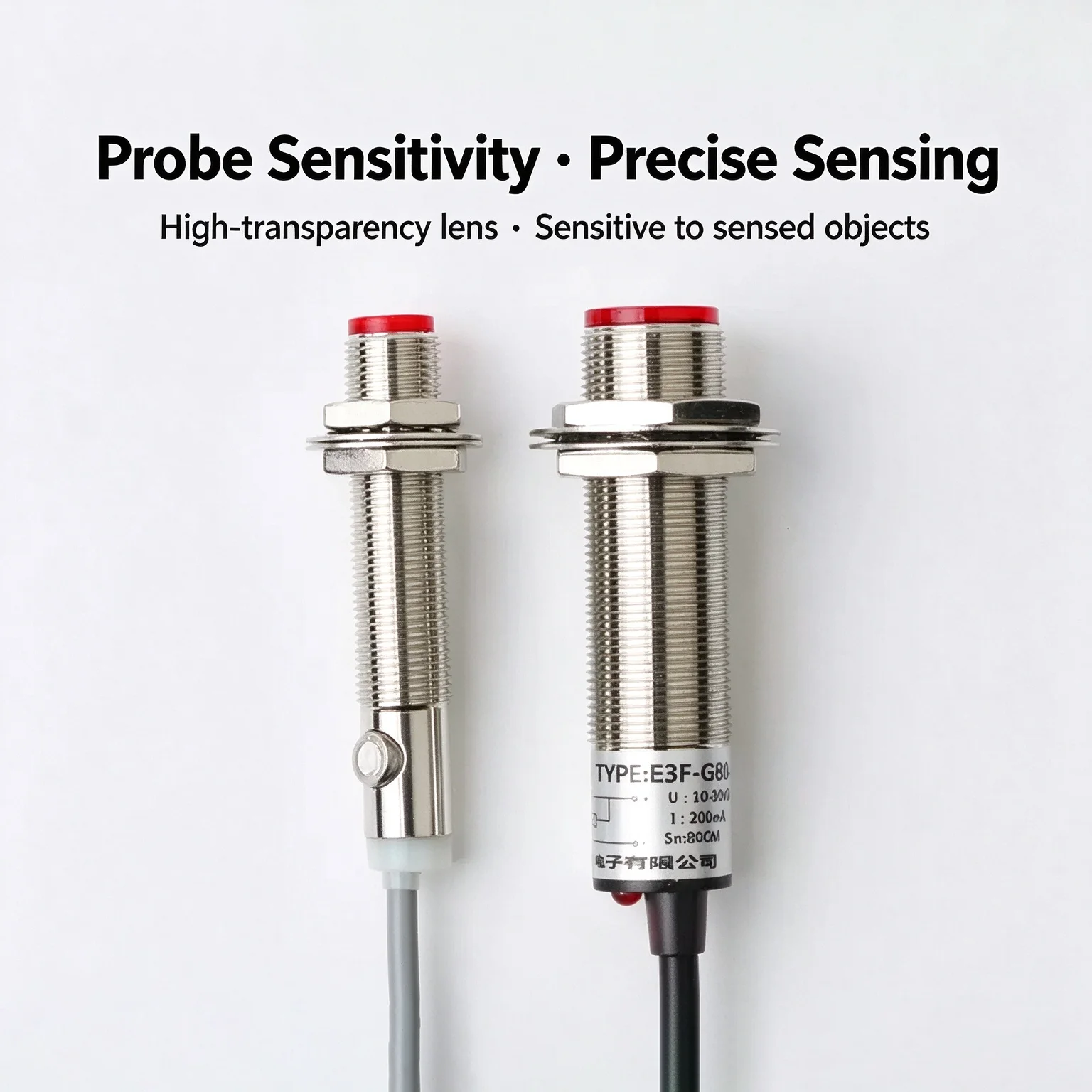 M12 Waterproof Laser Sensor Photoelectric Switch 30cm Diffuse Reflection Infrared Visible Material Opague Optoelectric Switch
