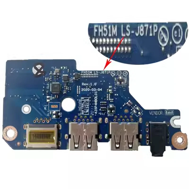 Imagem -02 - Placa de Áudio Usb Enternet Acer Nitro An51555 56 57 44 45 46 N20c1 Ls-j871p Ls-j881p Ls-j891p Ls-k851p Ls-l031p 100 Testado