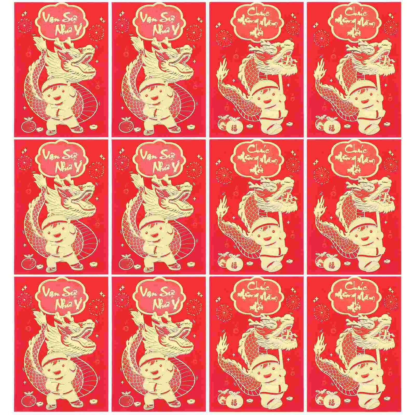 

12Pcs Chinese New Year Red Envelops Spring Festival Red Envelopes Dragon New Year Red Envelopes chinese red envelope