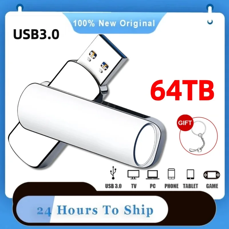 USB 3.0 Flash Drive 64TB 4TB USB 3. 0 Pendrive 2TB 128GB 16TB USB Memory Stick Pen Drive Flash MINI USB Disk For Desktops PC