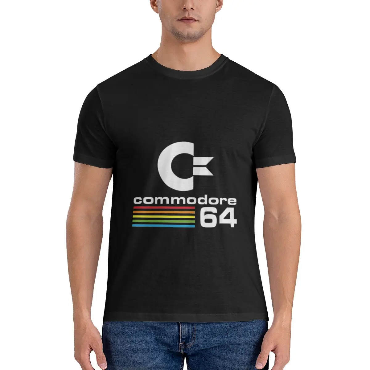 

Commodore 64 LOGO Men's Basic Short Sleeve T-Shirt Funny Print T Shirt