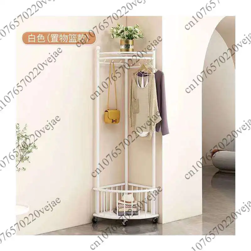 Corner coat rack Floor-to-ceiling household living room clothes rack Storage household rack