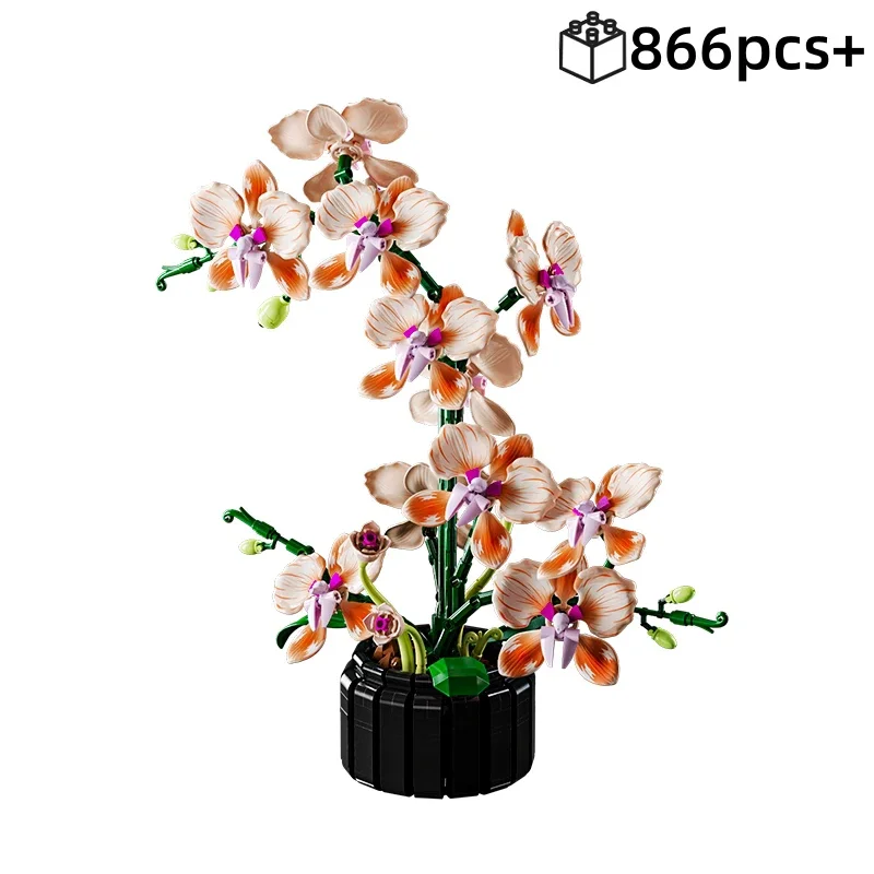 866 PCS Creative Bouquet Orchid Flowers Building Blocks  Romantic Home Decoration Bricks Toys  Valentine's Day Gift 10311