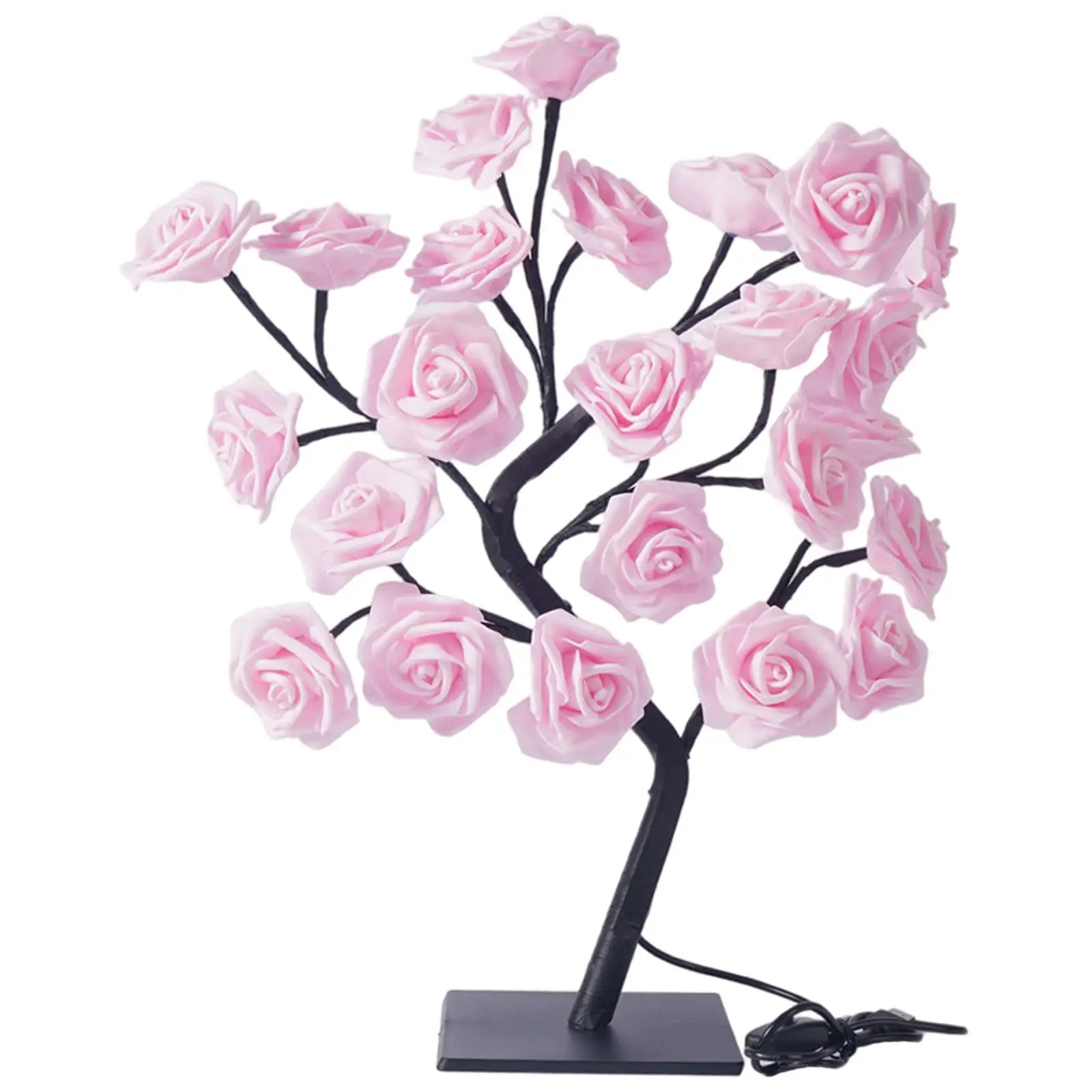 Table Lamp Rose for Girls Womens Teens Home Decoration for Wedding Living Room LED Light