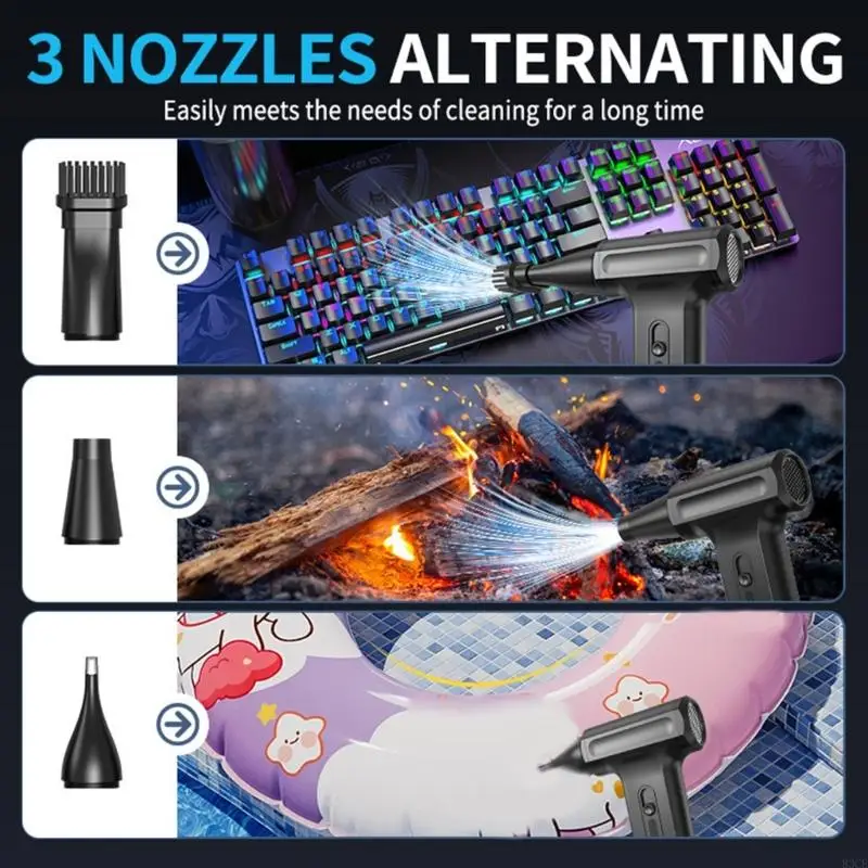 Powerful USB Charging Blower Fan For PC Keyboard & Car Interior Cleaning 83CE