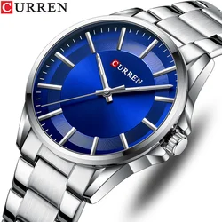 CURREN Simple Men's Watches Quartz Luminous Hands Stainless Steel Band Classical Business Wristwatches New