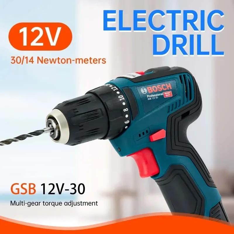 Bosch GSB-12-V30 Electric Drill DIY Professional Heavy Duty Cordless Driver Multifunctional Household Electric Screwdriver