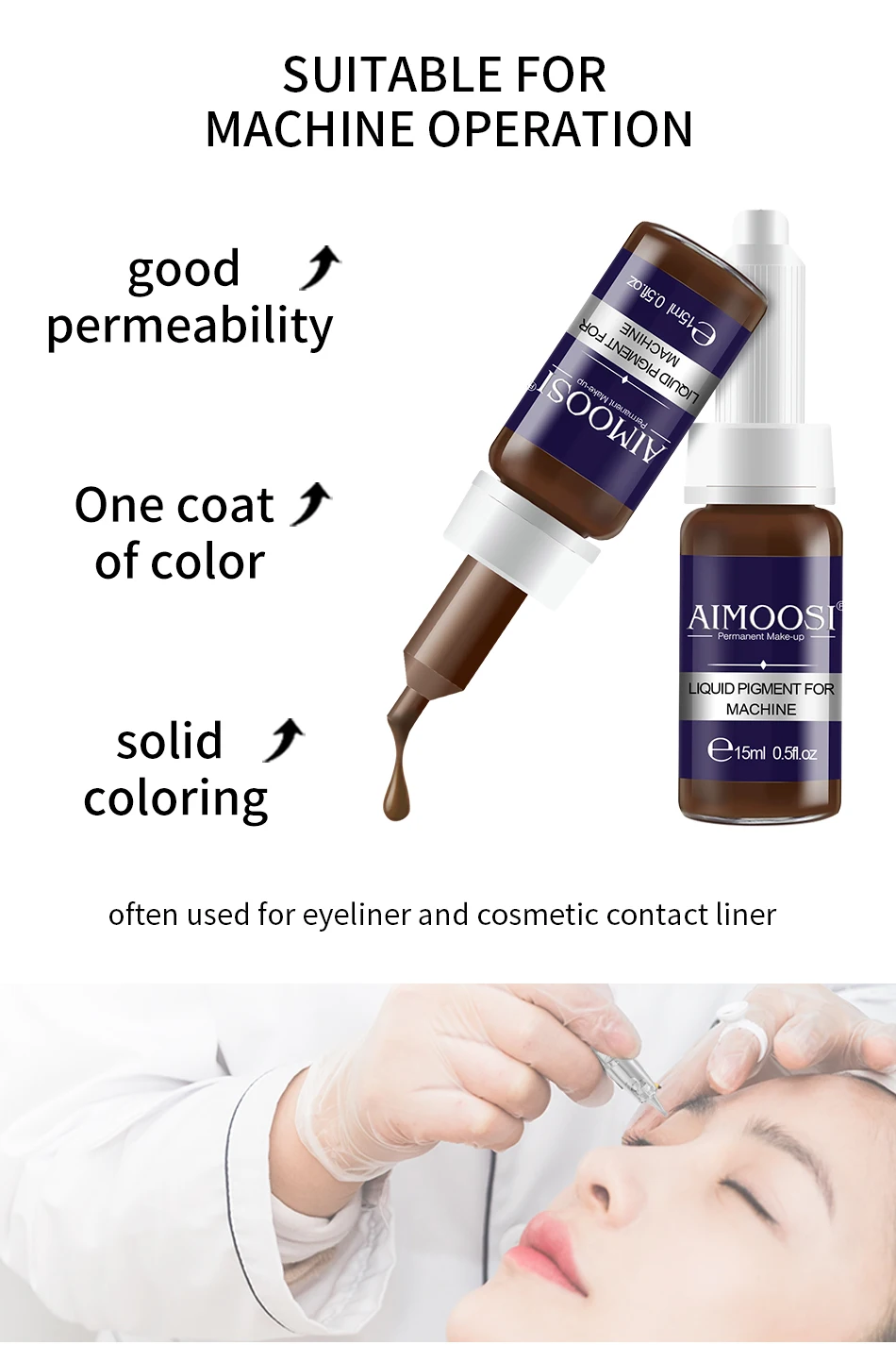 AIMOOSI Augenbrauen-Tattoo-Tinte 15ML Flüssig Professionelle Permanent Make-up Microblading Augenbrauen Eyeliner Tattoo-Tinte für Permanent-Make-up-Künstler – Detail 2