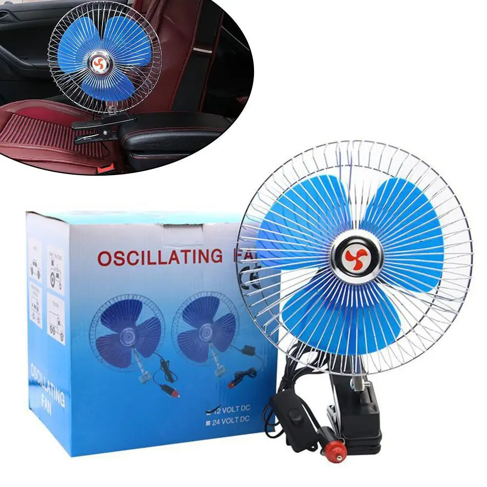 

12V/24V Car Clip-on Fan High Airflow Cooling Mini Fan For Vehicles,Adjustable Detachable Design Universal Cabin Mount