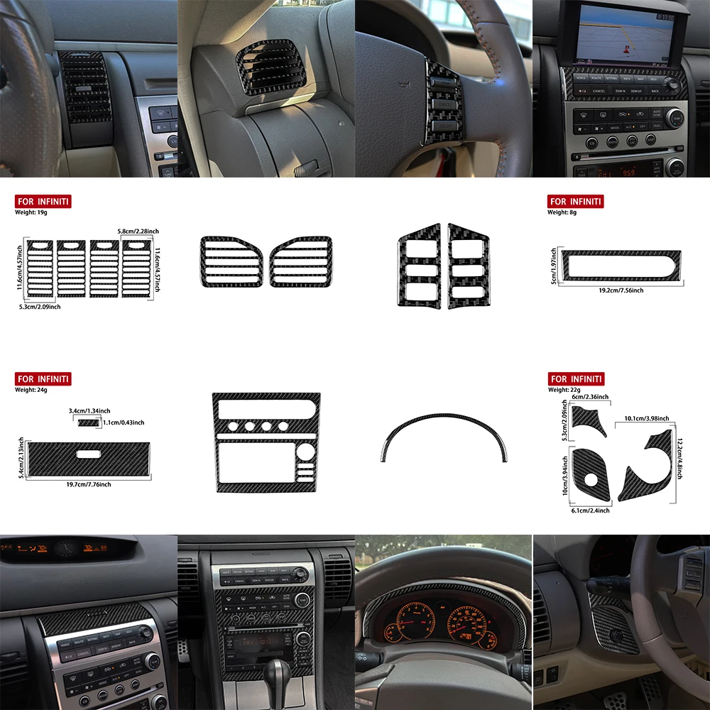 Real Soft Carbon Fiber For Infiniti G35 2005–2006Car Speedometer Panel Surround Trim Cover Trim Car Sticker Interior Accessories