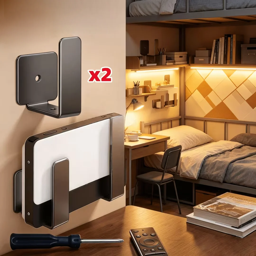 [No-Drill Router Storage Box] Multifunctional No-Drill Wall-Mounted Storage Shelf | Wall Holder for TV, Optical Modem & Set-Top
