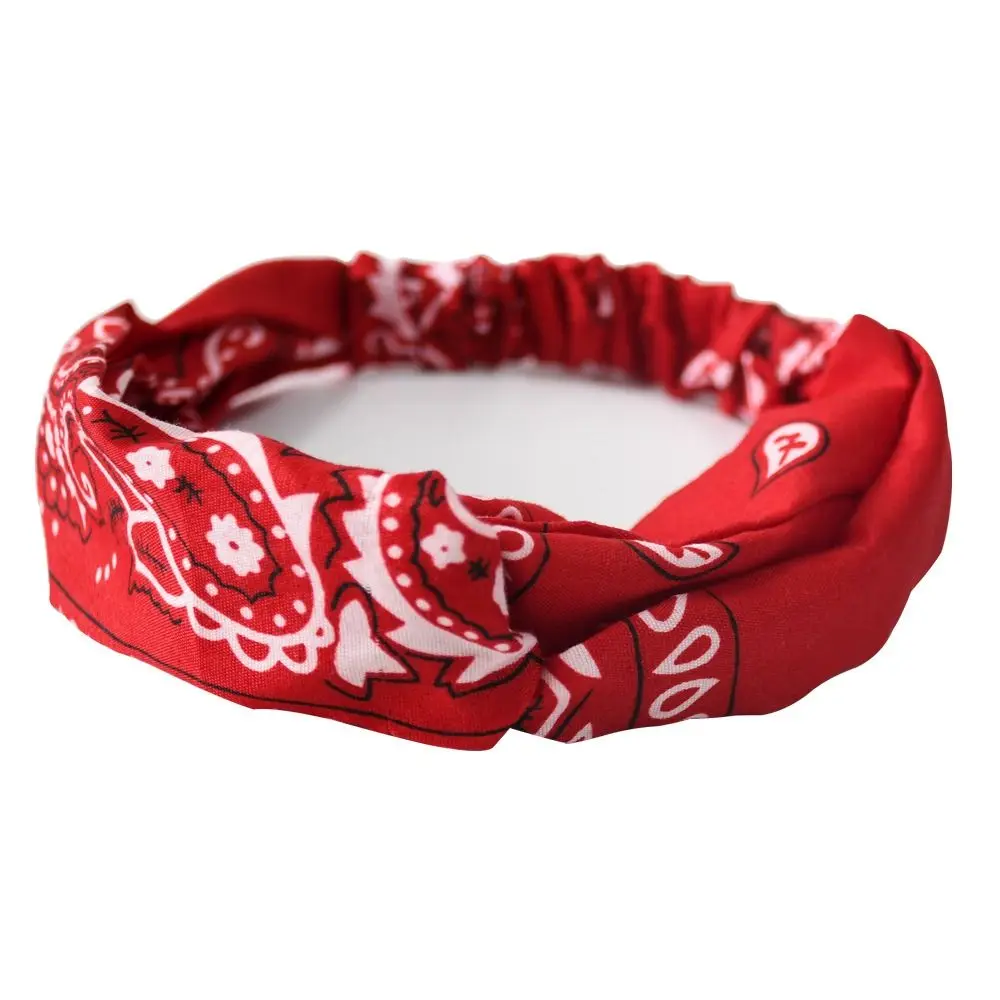 Cashew Print Boho Knot Turbans Headwrap Boho Ethnic Style Cashew Nut Print Headband Cross Headband Sports Sweatband