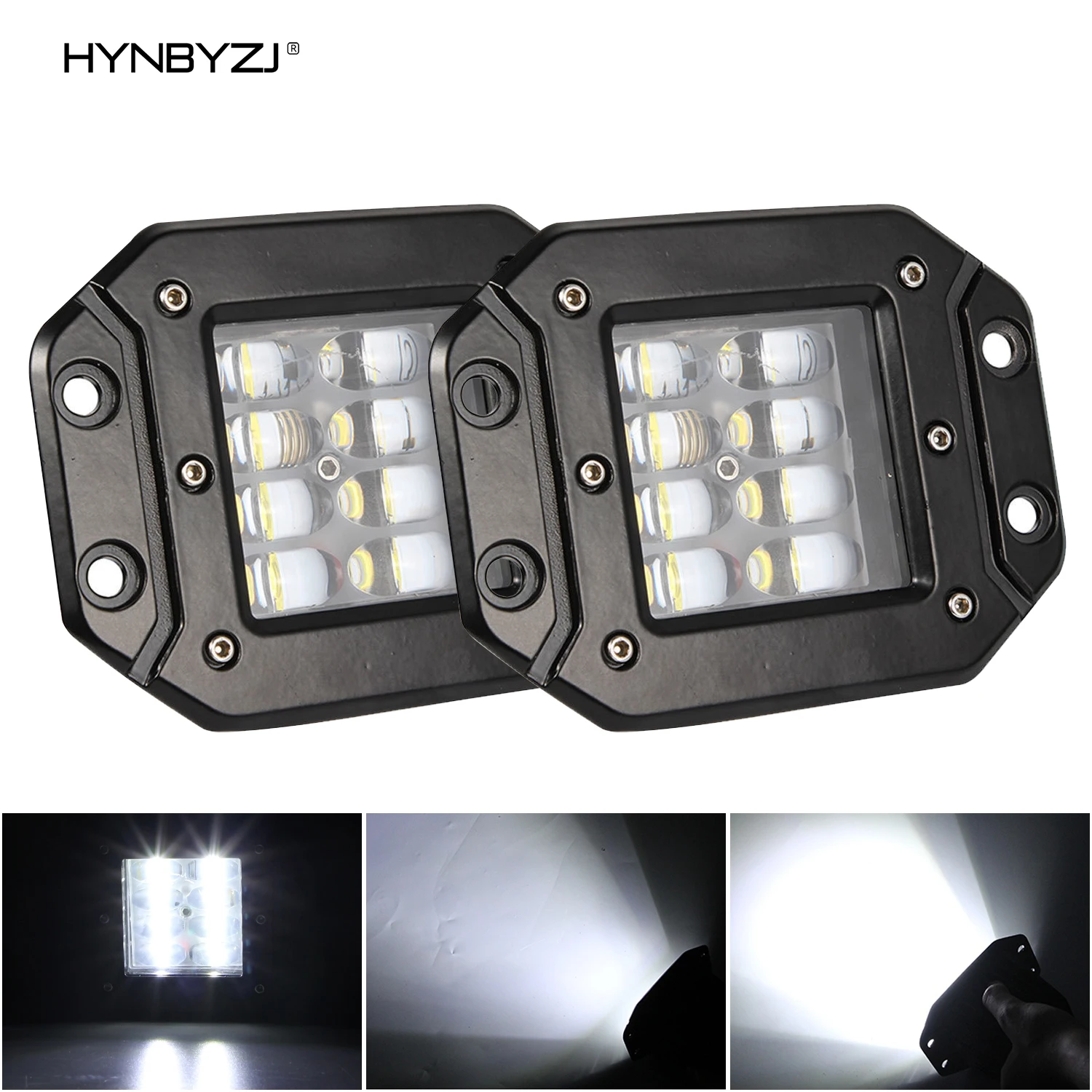 

5 Inch Flush Mount 80W LED Work Light Bar OffRoad 12V 24V Spot Flood LED Light Bar for Car Boat SUV 4x4 Jeep Tractor Trucks