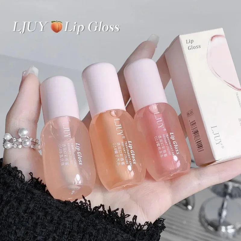 Frucht kristall Gelee Lippen öl feuchtigkeit spendend transparentes Glas Lip gloss plump ing klare Lippen praller Serum Lippen Pflege Make-up Kosmetik