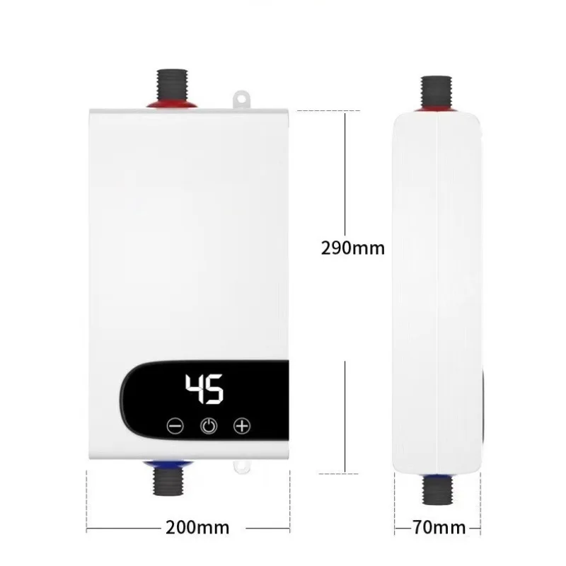 5500W 최신 온수기 인스턴트 온수기 Tankless 순간 수도꼭지 탭 주방 온수 크레인 LED 디지털