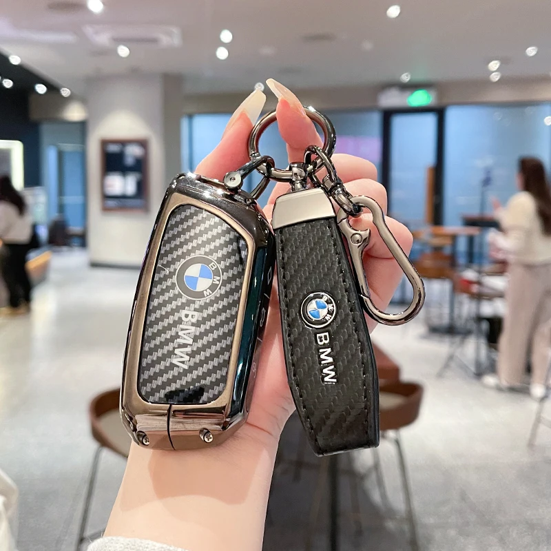 

Carbon Fiber holder key cover Accsesories car key case keychain for Series 7 735i 740Li X7 X1 U11 2023 I7 G07 LCI XM