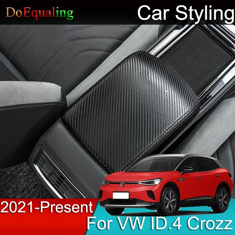 

For Volkswagen VW ID.4 Crozz ID.4X ID 4 Crozz 2023 2022 2021 Car Armrest Console Cover Cushion Support Box Top Matte Mat Case