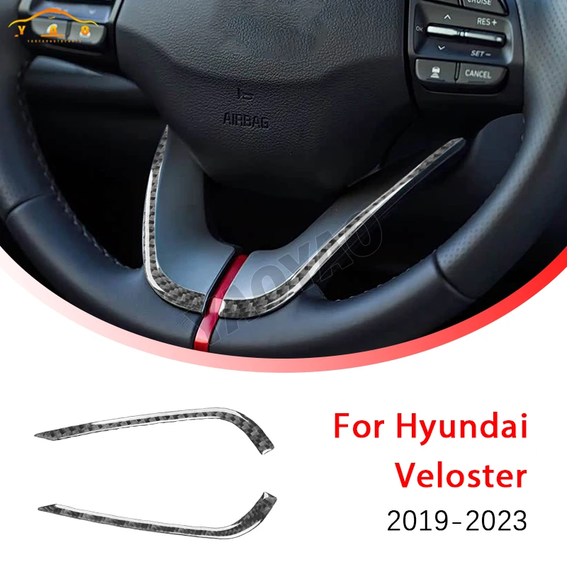 

Car Sticker For Hyundai Veloster 2019-2023 Carbon Fiber Steering Wheel Chin Panel Decal Cover Trim Car Accessories