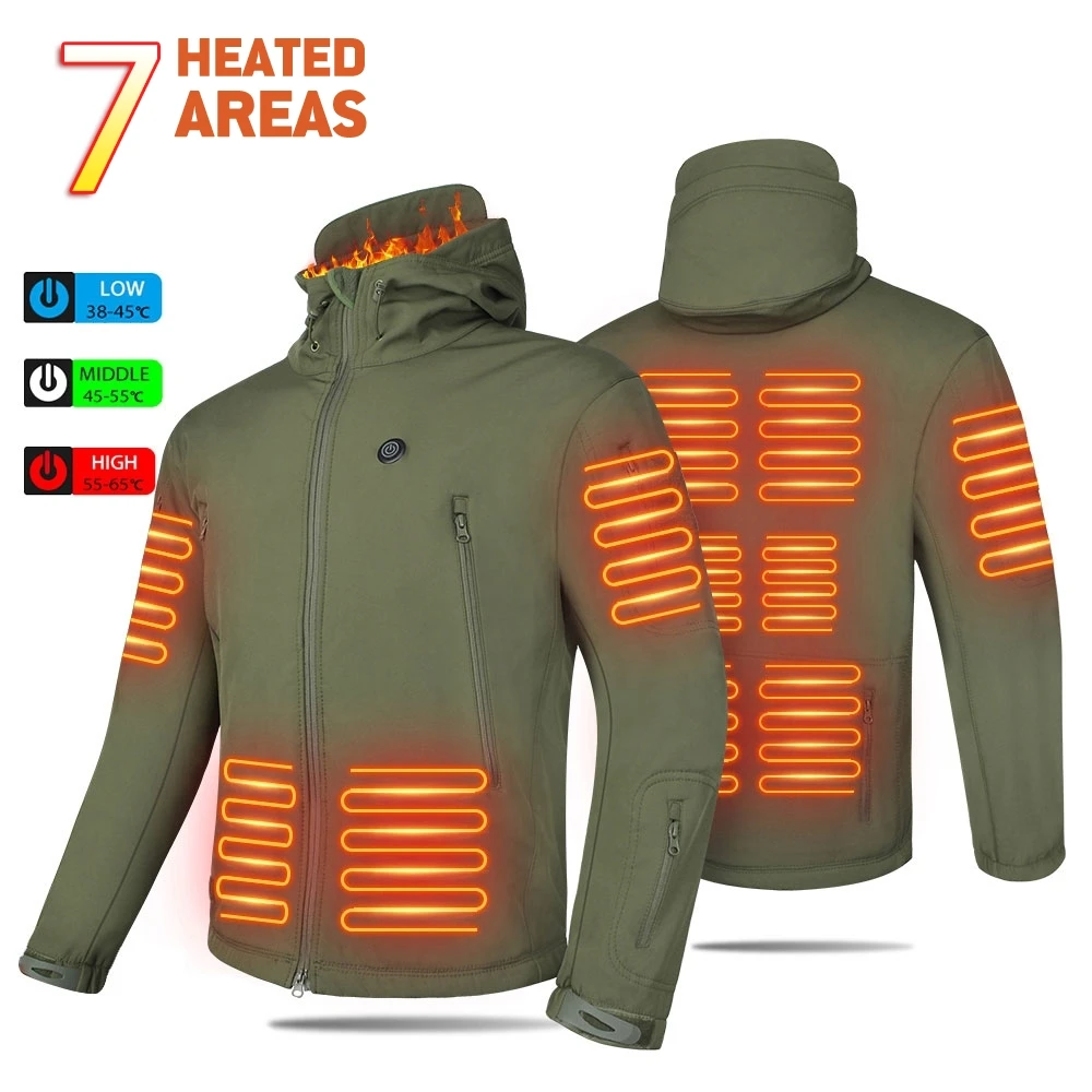 

Winter Heated Jacket Motorcycle Men Heated Jacket Skiing Windproof Hiking Keep Warm Bottom Fishing Clothes USB Electric Heating