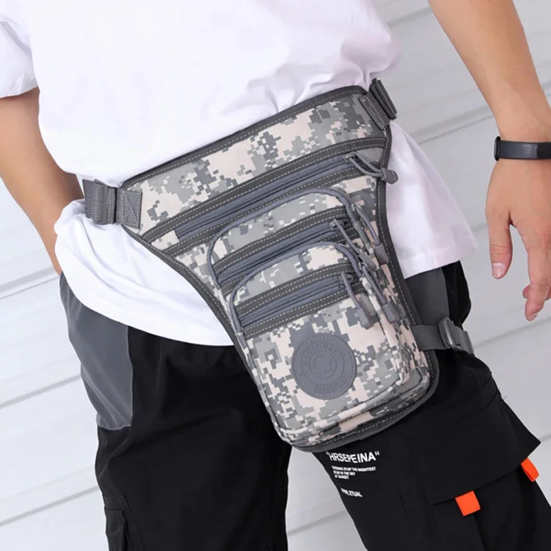 Military Male Hip Thigh Fanny Pack Camouflage Motorcycle Riding Casual Multi-Pockets Shoulder Bags Men Nylon Bum Waist Leg Bag