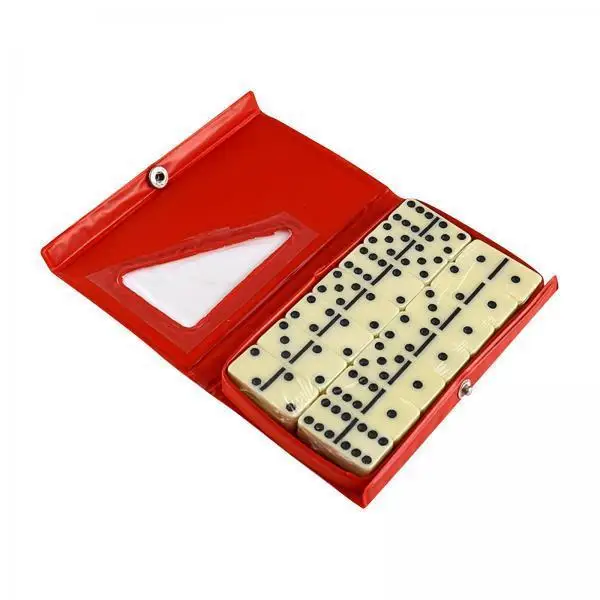4xDominos Set Puzzle Game Activity Travel Game Fun Classic Blocks Game for Kids Red