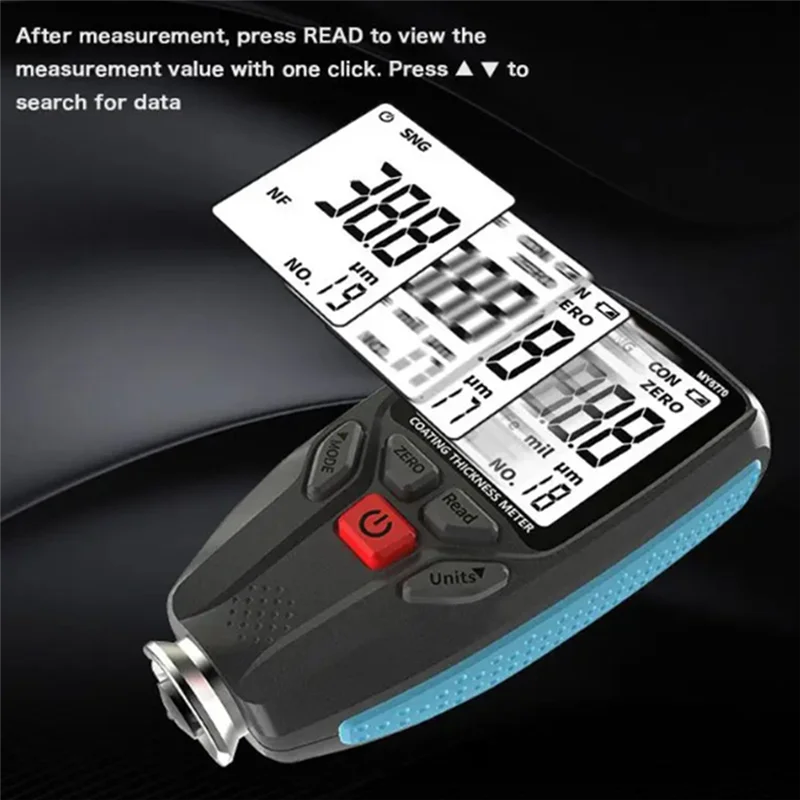 AT05-YD771 1300Um Fe/Nfe Coating Tester Digital Thickness Gauge With Backlight Display For Car Paint Film Measurement Meter