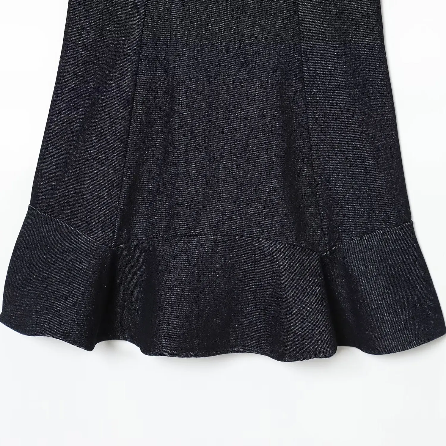 Ele ort Denim em camadas decorado Dr JNLEAOG outono novo Sle feminino Faion cor pura fibra de poliéster Svel Dr