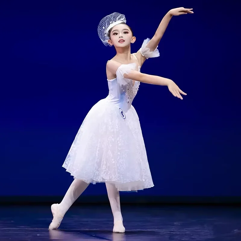 

Профессиональный балетный костюм-пачка для взрослых и детей, балетное платье для выступлений, танцевальный костюм для девочек, дизайн «Лебединое озеро»