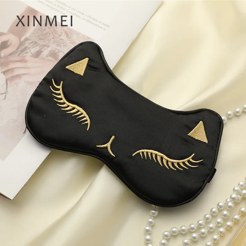 Imitated Silk Sleep Eye Mask Night Mask Eyes Cover Smooth For Women Men Fox Travel Relax Eyepatches Night Breathable Blindfold