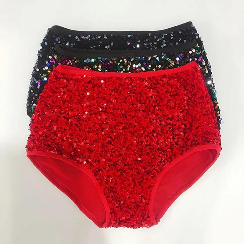 Pole Dance Shorts Women Shiny Sequin Jazz Pants Nightclub Performance Gogo Pole Dancewear Party Shorts Stage Costume