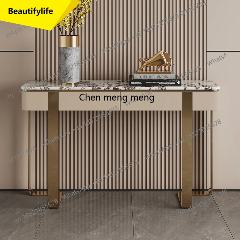 

M07 Entrance light luxury entrance table, luxury stone, natural marble living room entrance cabinet decoration end viewing platf