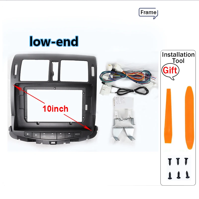 For Toyota Crown 2010-2013 Car Radio Fascia Frame 10.1 Inch with Wiring Harness MP5 Support