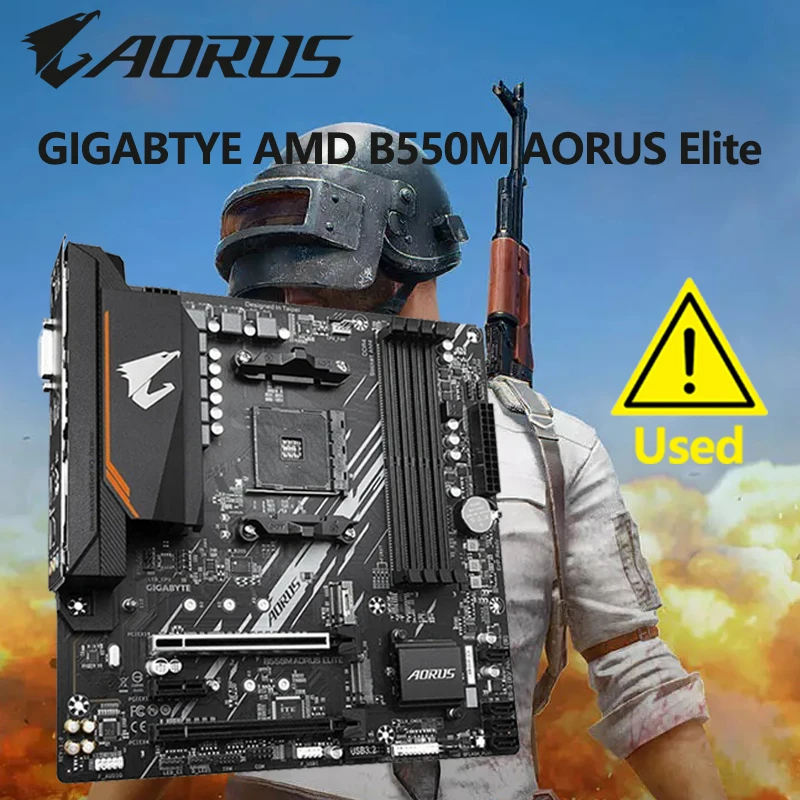 중고 GIGABYTE B550M AORUS ELITE 마더보드 AMD B550 소켓 AM4 DDR4 HDMI 호환 128GB PCI-E 4.0 M.2 