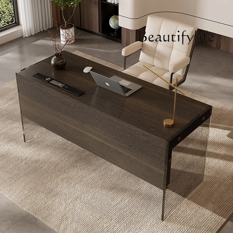 

N49 Итальянский минималистичный письменный стол высокого класса для дома, гостиной, кабинета, акриловый настольный светильник, роскошный простой компьютерный стол