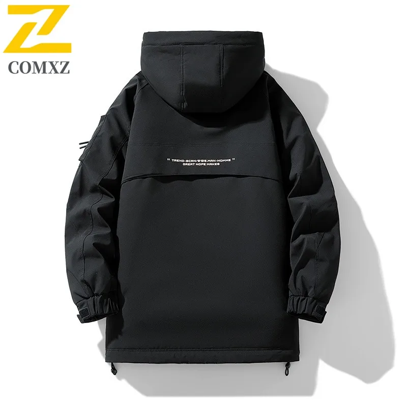 COMXZ 2025 معيار وطني جديد 60 أسفل خفيف الوزن دافئ للجنسين مقنعين سترة الخريف الشتاء الشباب سترة الموضة غير رسمية